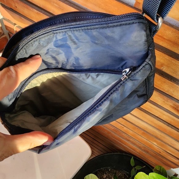 HEDGREN crossbody bag nylon 5 compartment navy blue - Picture 8 of 9